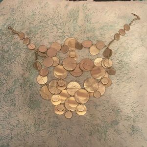 Vintage 80’s Gold Bib Necklace HUGE